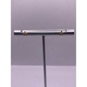 Nice Golden Plated Sterling Silver Cz Star Style Earring